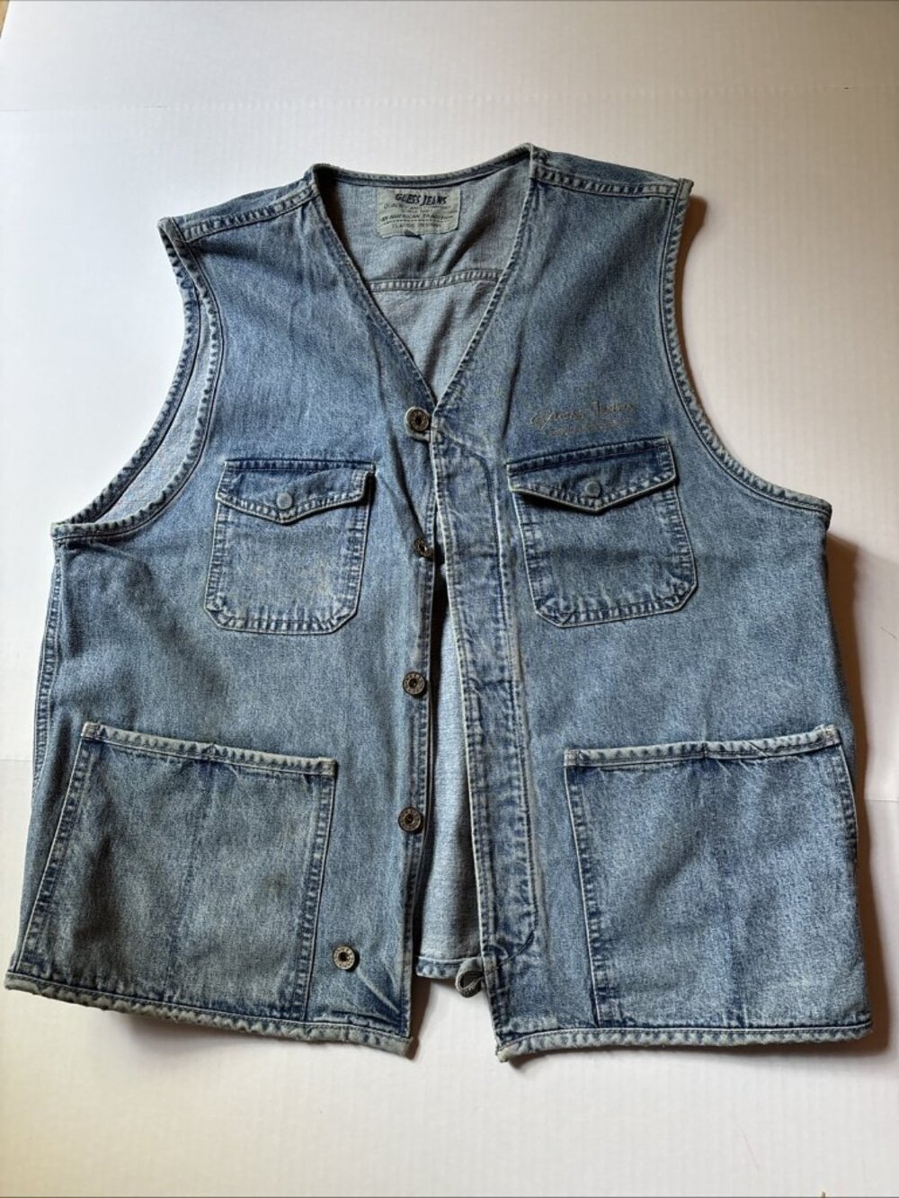 Vintage Guess Jeans Men’s Denim Vest Size Large